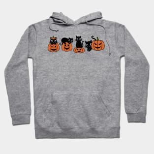 Pumpkins Cute Black Cats Funny Halloween Party Costume Hoodie